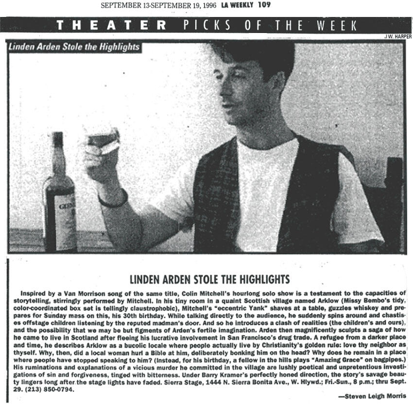 Colin Mitchell: Linden Arden Stole the Highlights (article close up)